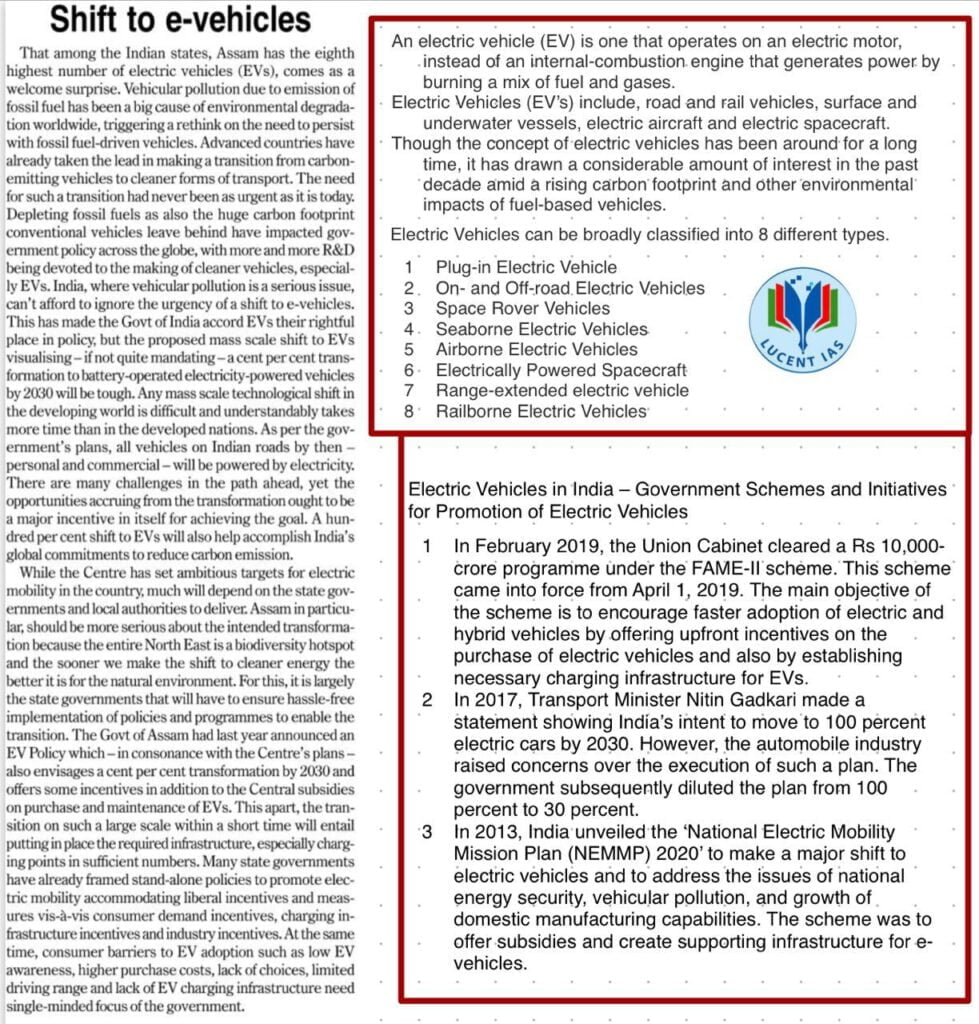 Download Assam Tribune Analysis & Current Affairs by Lucent IAS 2 Electronic Vehicles Features_Assam Tribune Compilation_Current Affairs _Lucent_IAS_31_May_2022_2