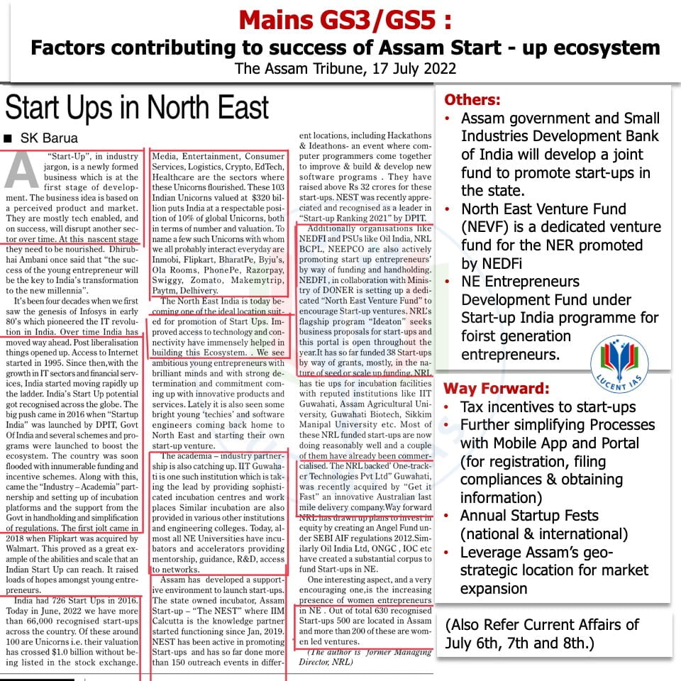 Download: Today's Current Affairs Compilation | Lucent IAS: The Best APSC Coaching Institute in Assam 2 The Assam Tribune Analysis_Lucent IAS_The Best APSC Coaching Institute_17 July_2022