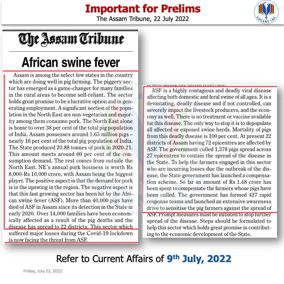 Download: Today's Current Affairs Compilation | Lucent IAS: The Best APSC Coaching Institute in Assam 2 The Assam Tribune Analysis_Lucent IAS_The Best APSC Coaching Institute_22 July_2022