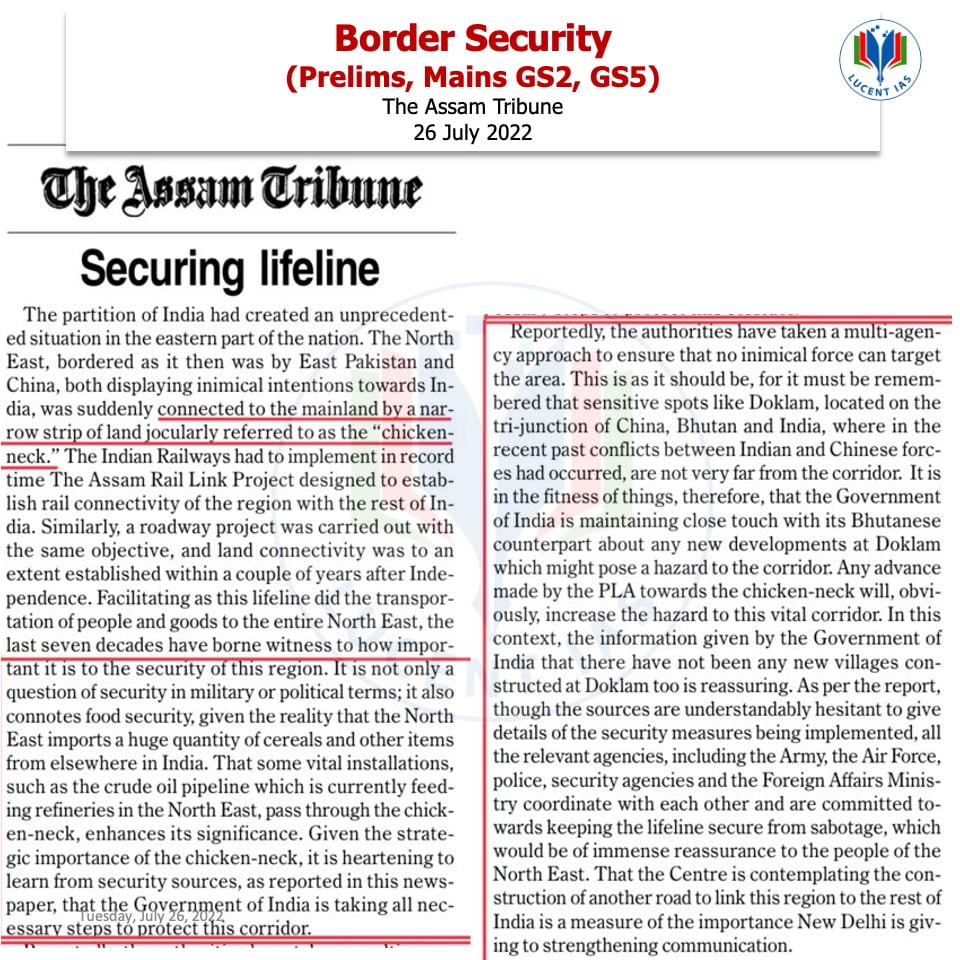 The Assam Tribune Analysis_Lucent IAS_The Best APSC Coaching Institute_26 July_2022