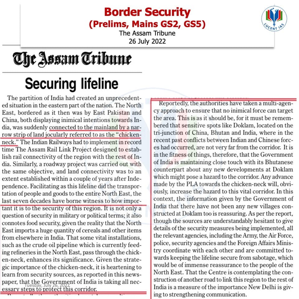 Download: Today's Assam Tribune Analysis & Current Affairs by Lucent IAS: A leading Institute for APSC Coaching in Guwahati 2 The Assam Tribune Analysis_Lucent IAS_The Best APSC Coaching Institute_26 July_2022