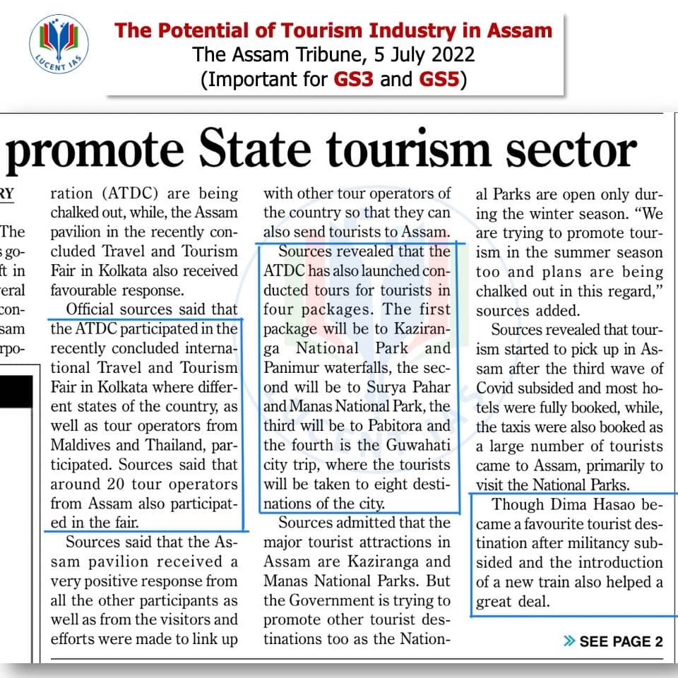 Download: Today's Current Affairs Compilation | Lucent IAS: The Best APSC Coaching Institute in Assam 2 The Assam Tribune Analysis_Lucent IAS_The Best APSC Coaching Institute_5 July_2022