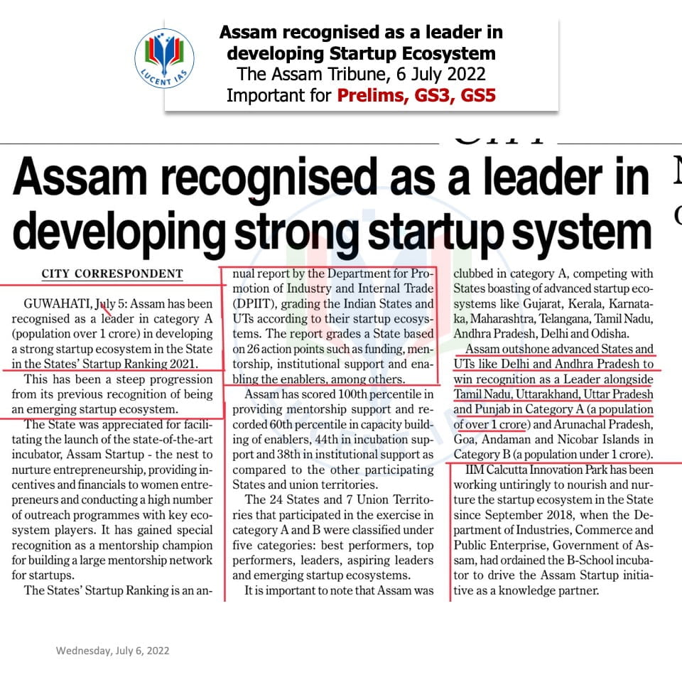 Download: Today's Current Affairs Compilation | Lucent IAS: The Best APSC Coaching Institute in Assam 2 The Assam Tribune Analysis_Lucent IAS_The Best APSC Coaching Institute_6 July_2022