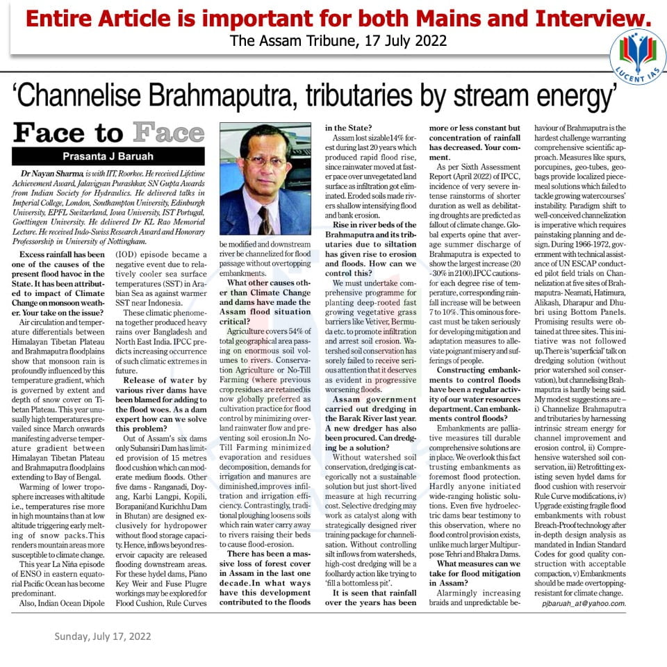 Download: Today's Current Affairs Compilation | Lucent IAS: The Best APSC Coaching Institute in Assam 3 The Assam Tribune Analysis_Lucent IAS_The Best APSC Coaching Institute_17 July_2022