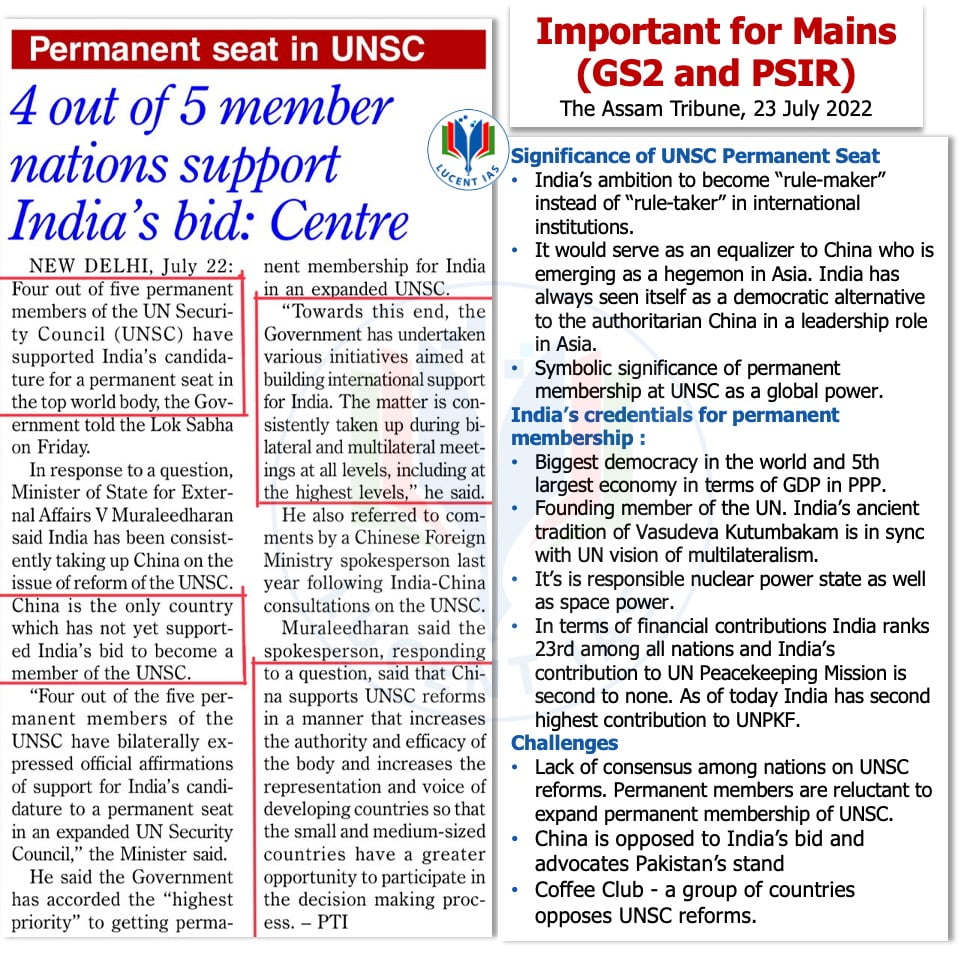 The Assam Tribune Analysis_Lucent IAS_The Best APSC Coaching Institute_23 July_2022
