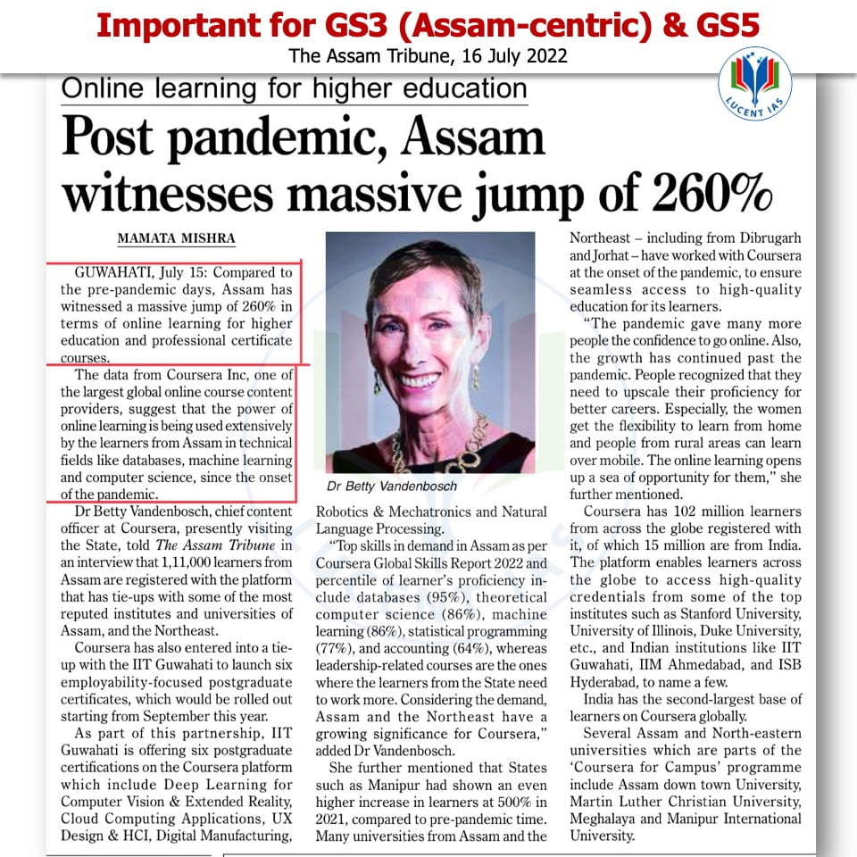 Download: Today's Current Affairs Compilation | Lucent IAS: The Best APSC Coaching Institute in Assam 4 The Assam Tribune Analysis_Lucent IAS_The Best APSC Coaching Institute_16 July_2022
