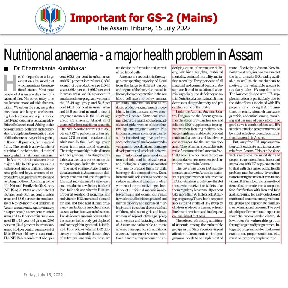 Download: Today's Current Affairs Compilation | Lucent IAS: The Best APSC Coaching Institute in Assam 6 The Assam Tribune Analysis_Lucent IAS_The Best APSC Coaching Institute_15 July_2022