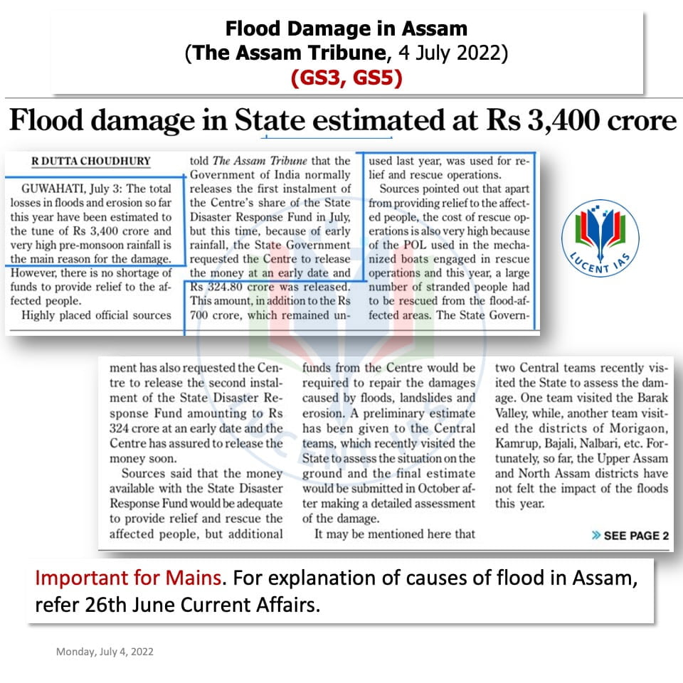 Download: Today's Current Affairs Compilation | Lucent IAS: The Best APSC Coaching Institute in Assam 8 The Assam Tribune Analysis_Lucent IAS_The Best APSC Coaching Institute_4 July_2022