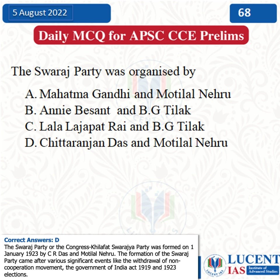 Download: Today's Assam Tribune Analysis & Current Affairs | Lucent IAS: Best APSC Coaching in Guwahati 14 MCQ for APSC CCE 2022 Compiled by Lucent IAS_The Best APSC Coaching in Guwahati_5 August_2022