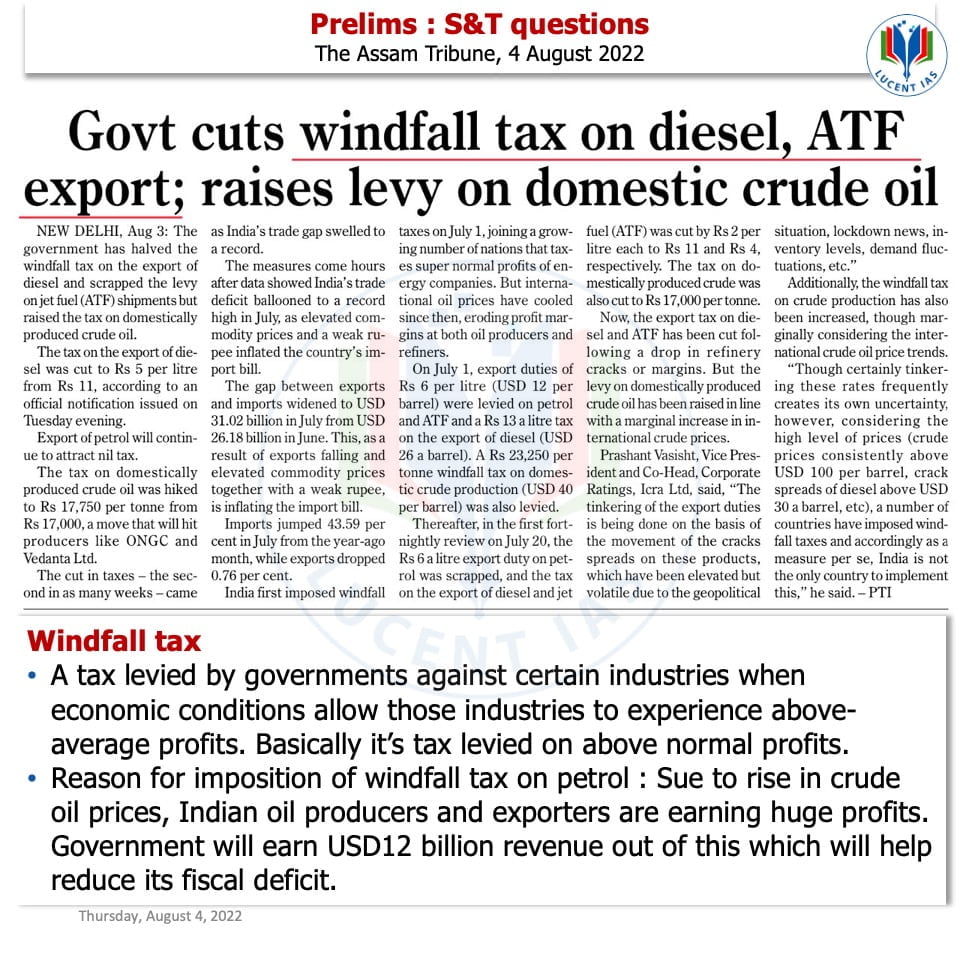Download: Today's Assam Tribune Analysis & Current Affairs | Lucent IAS: Best APSC Coaching in Assam 3 The Assam Tribune Analysis_Lucent IAS_The Best APSC Coaching in Assam_4 August_2022