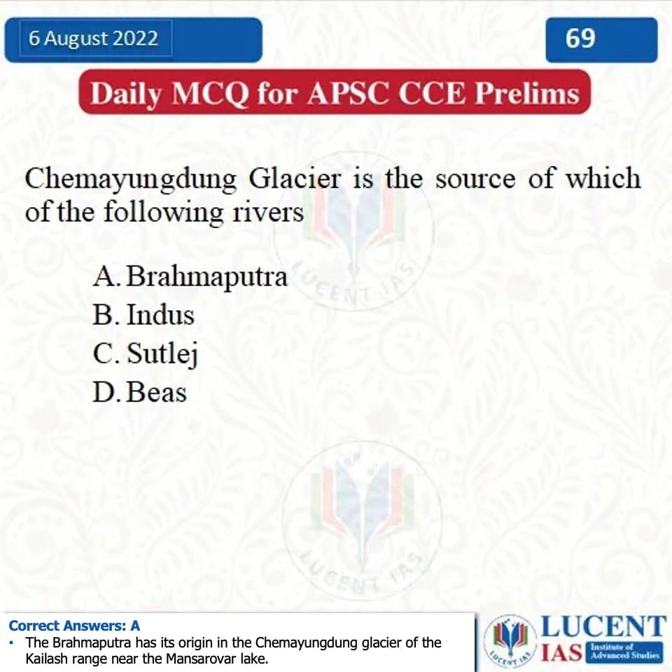 Download: Today's Assam Tribune Analysis & Current Affairs | Lucent IAS: Best APSC Coaching in Assam 6 MCQ for APSC Prelims 2022 Compiled by Lucent IAS_The Best APSC Coaching in Assam_6 August_2022