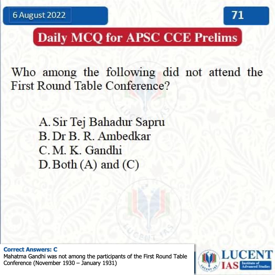 Download: Today's Assam Tribune Analysis & Current Affairs | Lucent IAS: Best APSC Coaching in Assam 8 MCQ for APSC Prelims 2022 Compiled by Lucent IAS_The Best APSC Coaching in Assam_6 August_2022