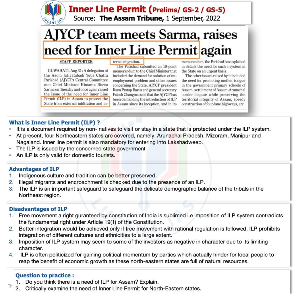 APSC Current Affairs | Lucent IAS: The Best APSC Coaching Institute in Assam 3 APSC Current Affairs_Assam Tribune_Lucent IAS: Best APSC Coaching Institute in Assam_1 September_2022