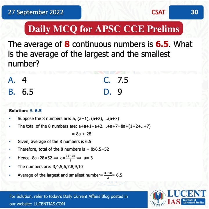 CSAT_for_APSC_Prelims_Compiled by_Lucent_IAS:_Best_APSC_&_UPSC_Coaching_Center_For_In_Assam 27 September_2022