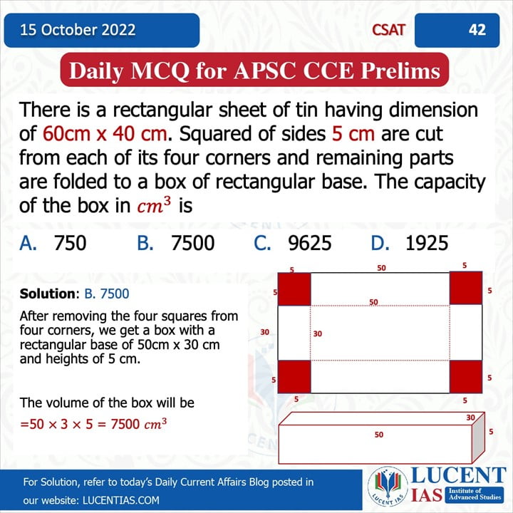CSAT_for_APSC_Prelims_Compiled by_Lucent_IAS:_Best_IAS_Institute_APSC_UPSC_Coaching_Center_In_Guwahati_Assam 15 October_2022