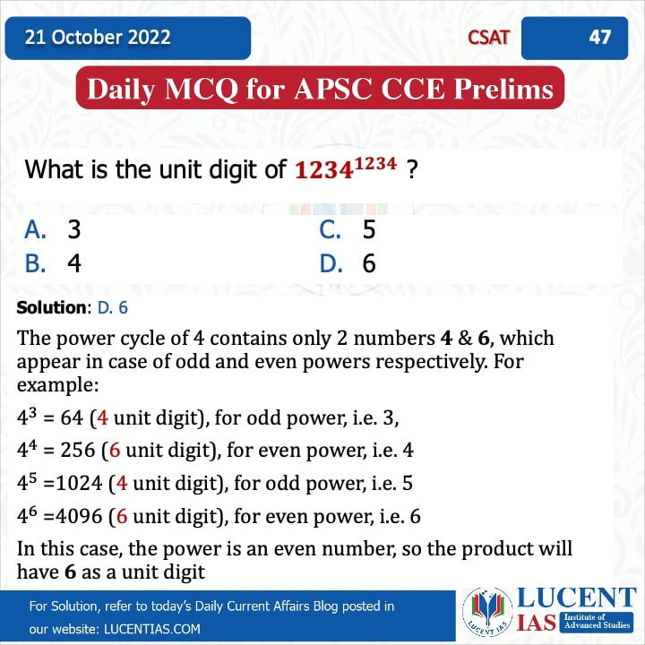 CSAT_for_APSC_Prelims_Compiled by_Lucent_IAS:_Most_Affordablr_APSC_&_UPSC_Coaching_Institute_In_Guwahati_Assam 21 October_2022