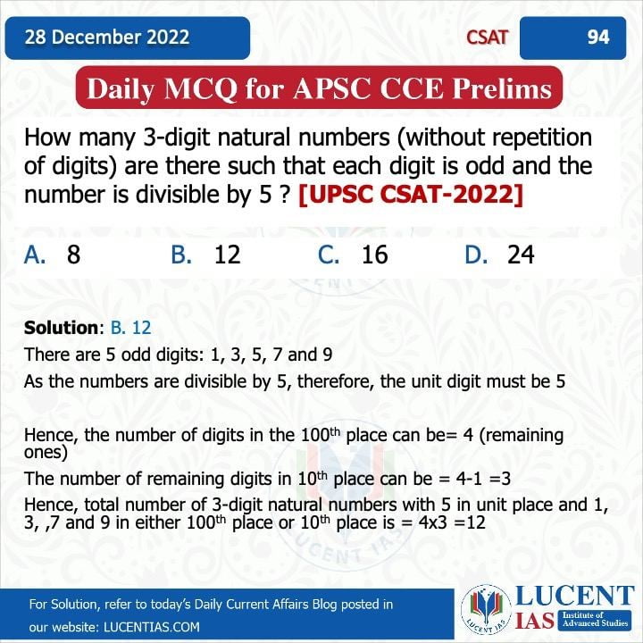 CSAT_for_APSC_UPSC_Prelims_Compiled by_Lucent_IAS:_A_Leading_Coaching_Institute_For_APSC_&_UPSC_In_Guwahati_28_December_2022