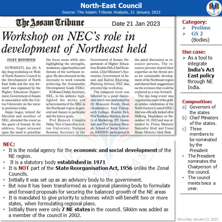 APSC_UPSC_Current_Affairs_Assam_Tribune_Analysis_Lucent_IAS:_Best_Coaching_Institute_For__APSC_UPSC_In_Guwahati_Assam_21_January_2023