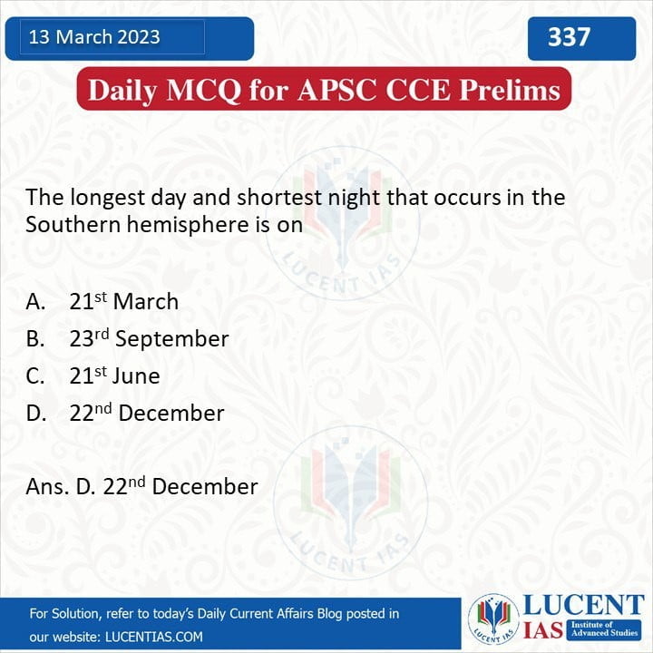 [Download Daily Current Affairs Assam Tribune Analysis 13 March 2023 By Lucent IAS: Best Coaching Center For APSC In North East 4 MCQ_for_APSC_UPSC_Prelims_Compiled_by_Lucent_IAS:_Best_Coaching_Center_For_APSC_In_North_East_13_March_2023