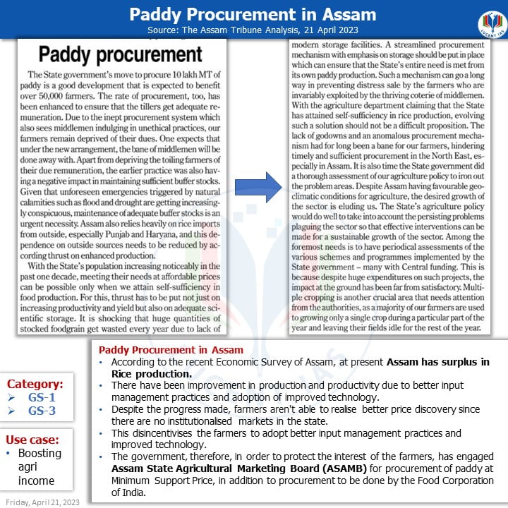 APSC_UPSC_Current_Affairs_Assam_Tribune_Analysis_Lucent_IAS:_Best_APSC_UPSC_Coaching_Institute_In_Guwahati_21_April_2023