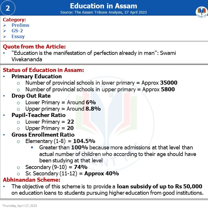 APSC_UPSC_Current_Affairs_Assam_Tribune_Analysis_Lucent_IAS:_Best_APSC_Coaching_Institute_In_Assam_27_April_2023